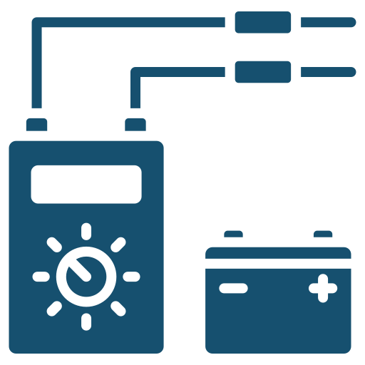 Solar charge controller connected to battery